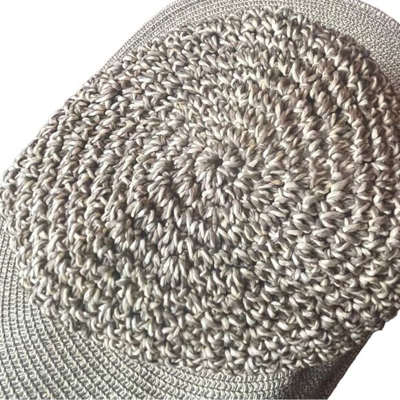 Woolrich Woven Sun Hat 100% Paper Floppy Beige Vacation Cruise One Size Fits All - Picture 6 of 7